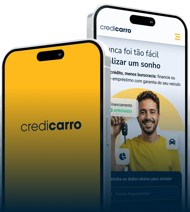 Dois celulares com o site do Credicarro